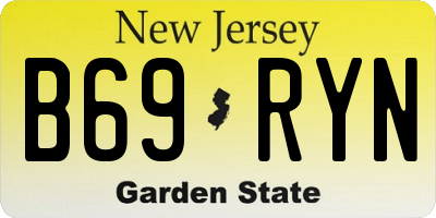 NJ license plate B69RYN