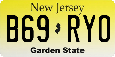 NJ license plate B69RYO