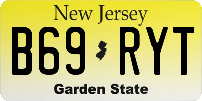 NJ license plate B69RYT
