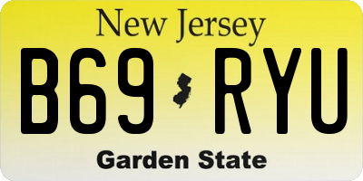 NJ license plate B69RYU
