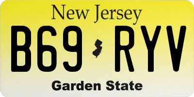 NJ license plate B69RYV