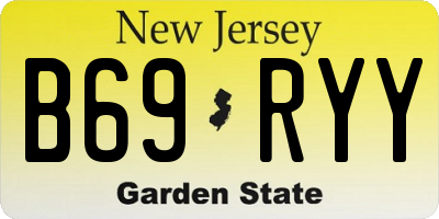 NJ license plate B69RYY