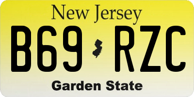 NJ license plate B69RZC