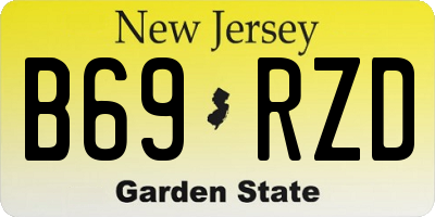 NJ license plate B69RZD