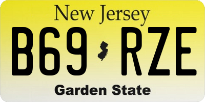 NJ license plate B69RZE