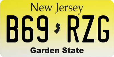NJ license plate B69RZG
