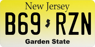 NJ license plate B69RZN