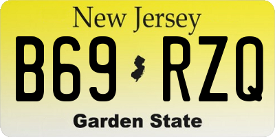 NJ license plate B69RZQ