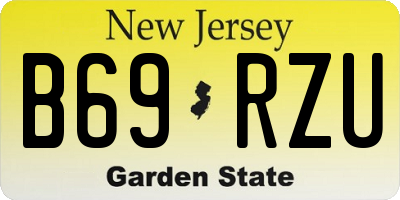NJ license plate B69RZU