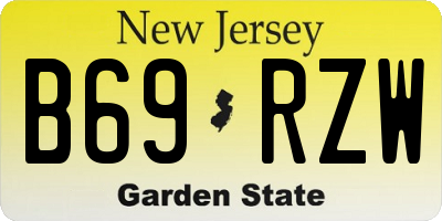 NJ license plate B69RZW