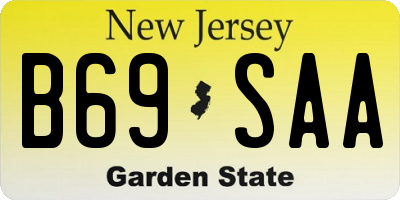 NJ license plate B69SAA