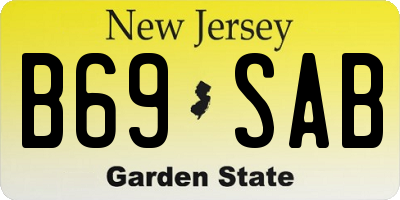 NJ license plate B69SAB