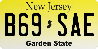 NJ license plate B69SAE