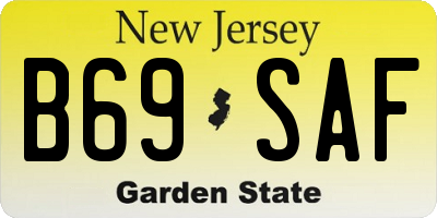 NJ license plate B69SAF