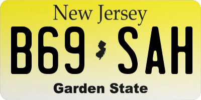 NJ license plate B69SAH