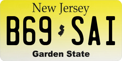 NJ license plate B69SAI