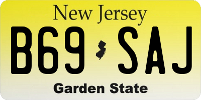 NJ license plate B69SAJ