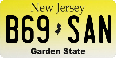 NJ license plate B69SAN