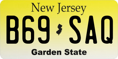 NJ license plate B69SAQ