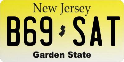 NJ license plate B69SAT