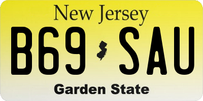 NJ license plate B69SAU