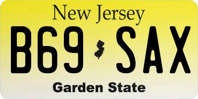 NJ license plate B69SAX