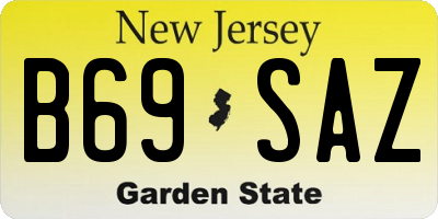 NJ license plate B69SAZ