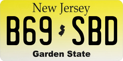 NJ license plate B69SBD