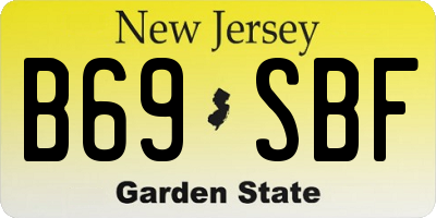 NJ license plate B69SBF