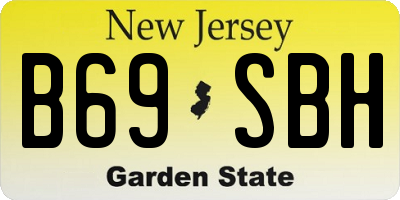 NJ license plate B69SBH