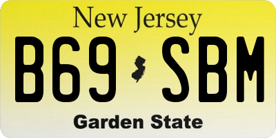 NJ license plate B69SBM