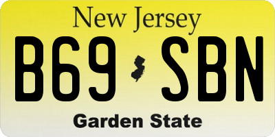 NJ license plate B69SBN
