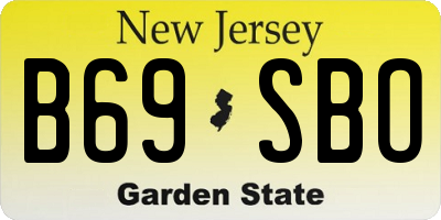 NJ license plate B69SBO