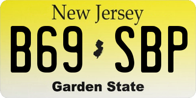 NJ license plate B69SBP