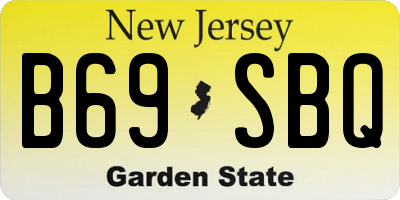 NJ license plate B69SBQ