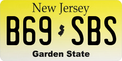 NJ license plate B69SBS
