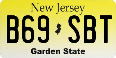 NJ license plate B69SBT
