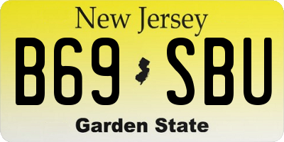 NJ license plate B69SBU