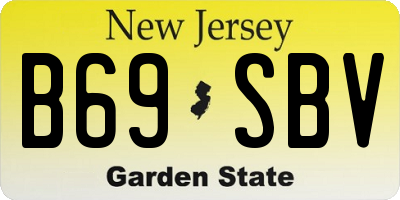 NJ license plate B69SBV