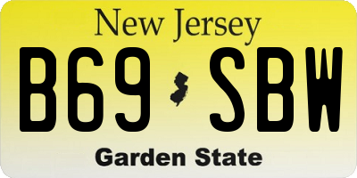 NJ license plate B69SBW