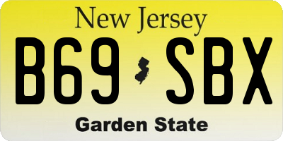NJ license plate B69SBX