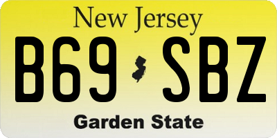 NJ license plate B69SBZ