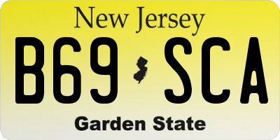NJ license plate B69SCA