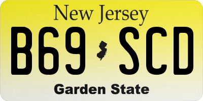 NJ license plate B69SCD