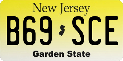 NJ license plate B69SCE