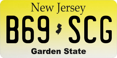 NJ license plate B69SCG