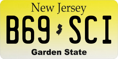 NJ license plate B69SCI