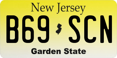 NJ license plate B69SCN