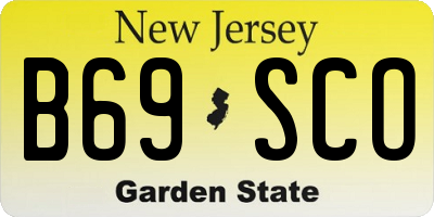 NJ license plate B69SCO