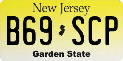 NJ license plate B69SCP